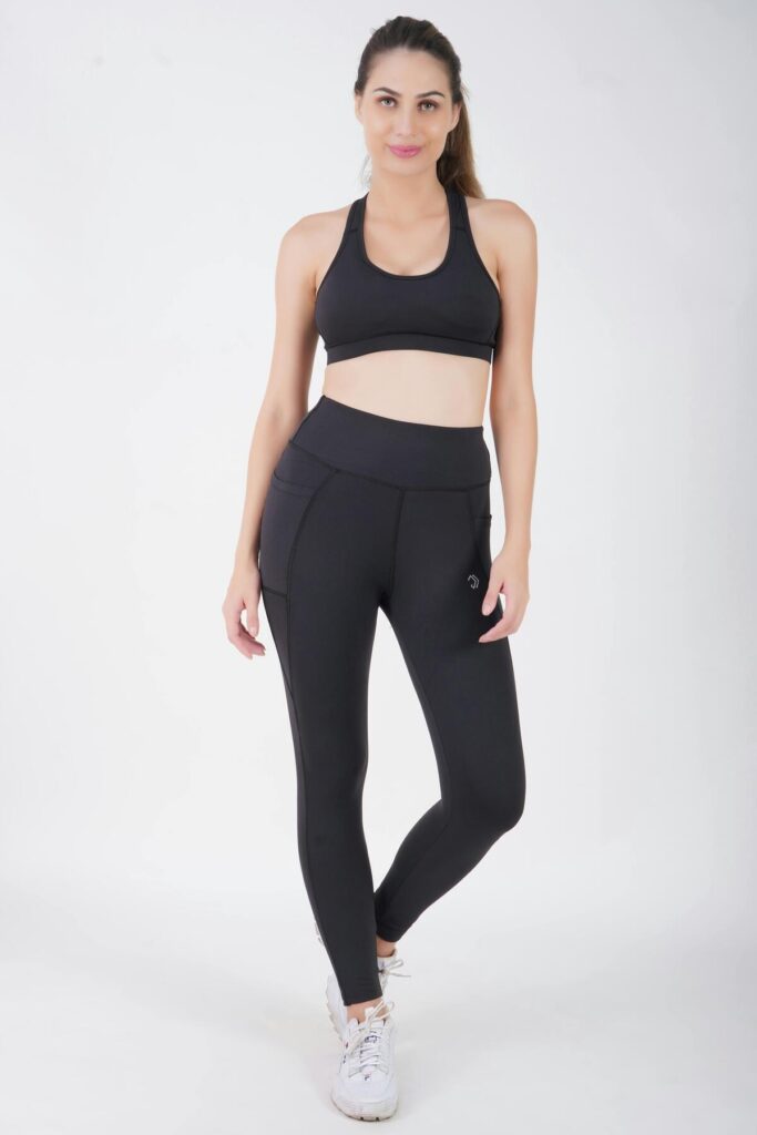 High-waist seamless leggings worn by a model