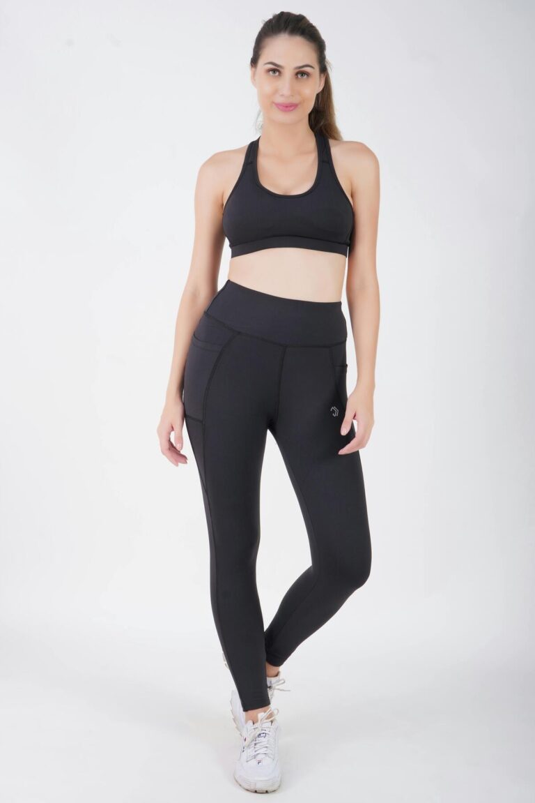 High-waist seamless leggings worn by a model